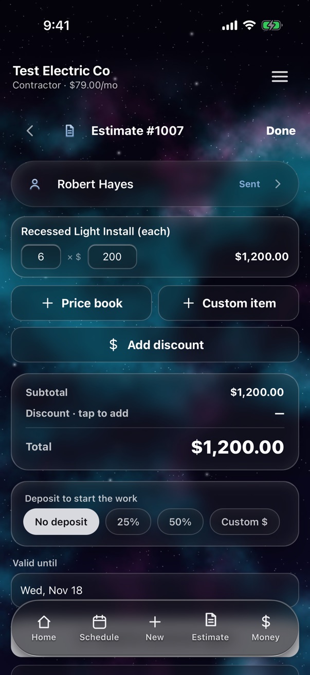 Estimate editor